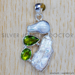 Peridot 925 Sterling Silver Pendant (SJWP-131) Peridot 925 Sterling Silver Pendant (SJWP-131)