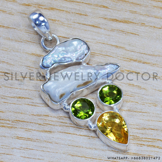 Citrine 925 Sterling Silver Pendant (SJWP-133) Citrine 925 Sterling Silver Pendant (SJWP-133)