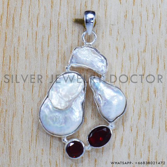 Pearl 925 Sterling Silver Pendant (SJWP-137) Pearl 925 Sterling Silver Pendant (SJWP-137)