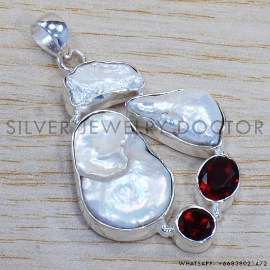 Pearl 925 Sterling Silver Pendant (SJWP-137) Pearl 925 Sterling Silver Pendant (SJWP-137)