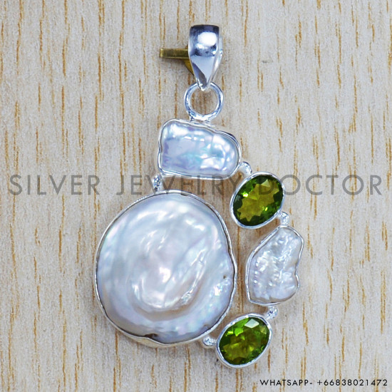 Peridot 925 Sterling Silver Pendant (SJWP-138) Peridot 925 Sterling Silver Pendant (SJWP-138)