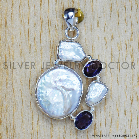 Amethyst 925 Sterling Silver Pendant (SJWP-139) Amethyst 925 Sterling Silver Pendant (SJWP-139)