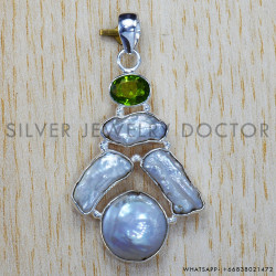 Peridot 925 Sterling Silver Pendant (SJWP-142) Peridot 925 Sterling Silver Pendant (SJWP-142)