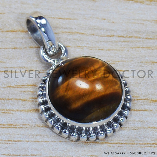 Tiger Eye 925 Sterling Silver Pendant (SJWP-147) Tiger Eye 925 Sterling Silver Pendant (SJWP-147)