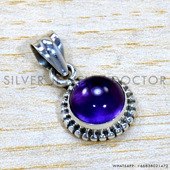 Amethyst 925 Sterling Silver Pendant (SJWP-1478)