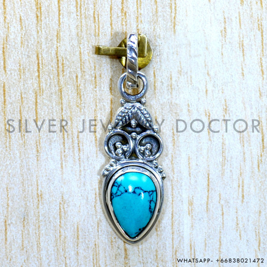 Turquoise 925 Sterling Silver Pendant (SJWP-1486) Turquoise 925 Sterling Silver Pendant (SJWP-1486)