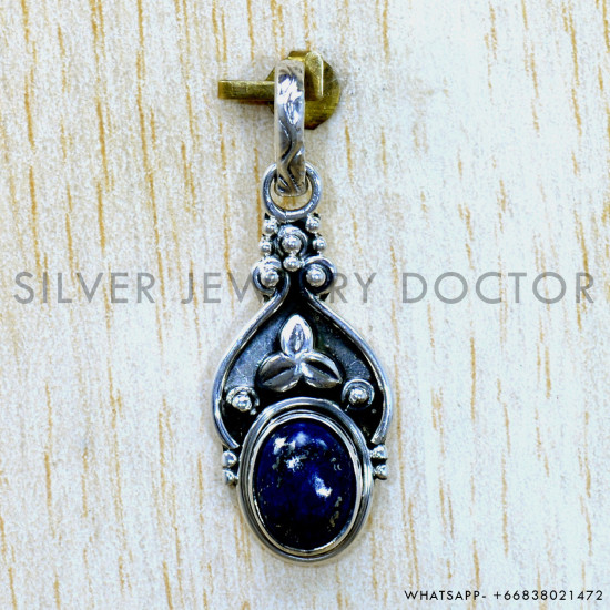 Lapis Lazuli 925 Sterling Silver Pendant (SJWP-1490)