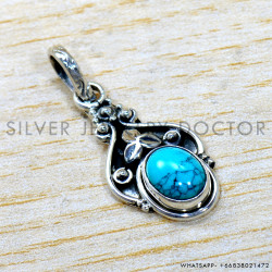 Turquoise 925 Sterling Silver Pendant (SJWP-1491)