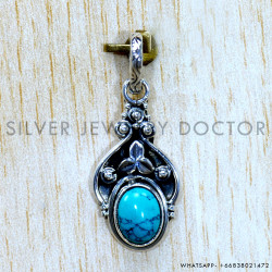 Turquoise 925 Sterling Silver Pendant (SJWP-1491)
