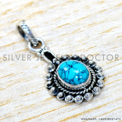 Turquoise 925 Sterling Silver Pendant (SJWP-1500)