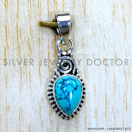 Turquoise 925 Sterling Silver Pendant (SJWP-1505) Turquoise 925 Sterling Silver Pendant (SJWP-1505)