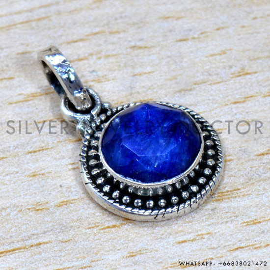 Sapphire 925 Sterling Silver Pendant (SJWP-1509) Sapphire 925 Sterling Silver Pendant (SJWP-1509)