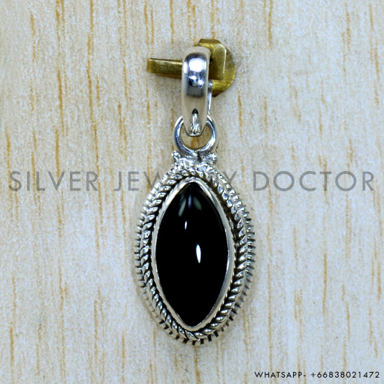 Black Onyx 925 Sterling Silver Pendant (SJWP-1510) Black Onyx 925 Sterling Silver Pendant (SJWP-1510)