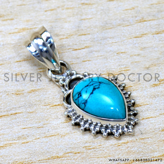 Turquoise 925 Sterling Silver Pendant (SJWP-1512) Turquoise 925 Sterling Silver Pendant (SJWP-1512)