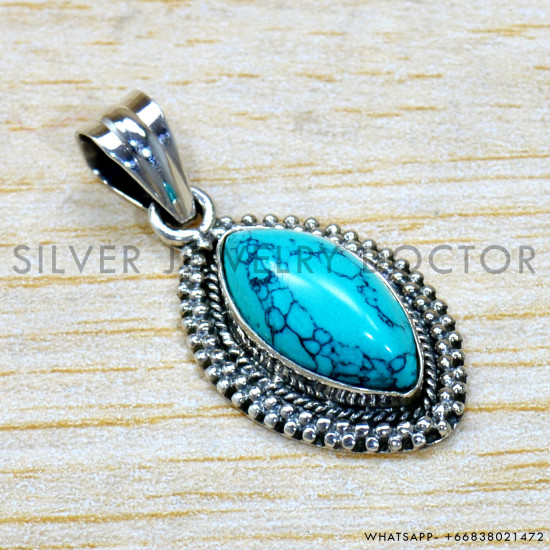 Turquoise 925 Sterling Silver Pendant (SJWP-1514) Turquoise 925 Sterling Silver Pendant (SJWP-1514)