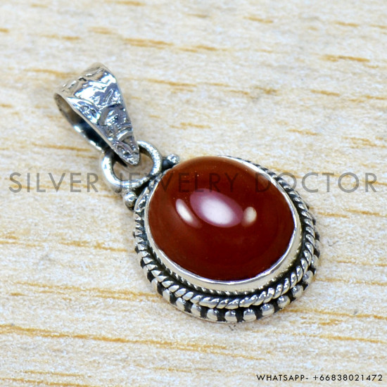 Carnelian 925 Sterling Silver Pendant (SJWP-1516) Carnelian 925 Sterling Silver Pendant (SJWP-1516)