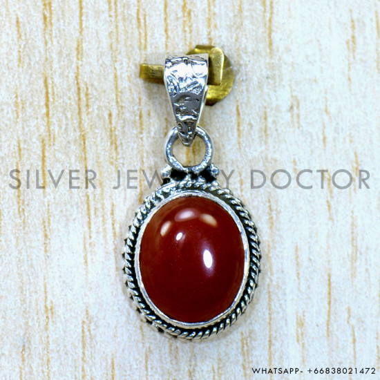 Carnelian 925 Sterling Silver Pendant (SJWP-1516) Carnelian 925 Sterling Silver Pendant (SJWP-1516)