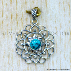 Turquoise 925 Sterling Silver Pendant (SJWP-1518)