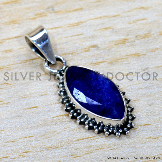 Sapphire 925 Sterling Silver Pendant (SJWP-1527) Sapphire 925 Sterling Silver Pendant (SJWP-1527)