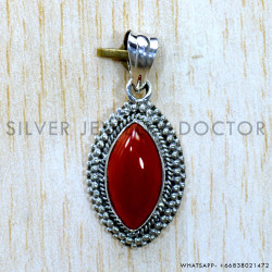 Carnelian 925 Sterling Silver Pendant (SJWP-1531)