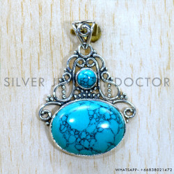 Turquoise 925 Sterling Silver Pendant (SJWP-1535)