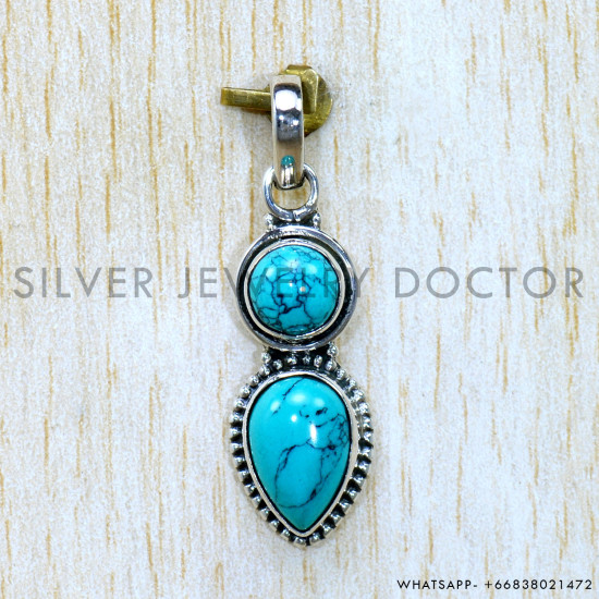 Turquoise 925 Sterling Silver Pendant (SJWP-1536) Turquoise 925 Sterling Silver Pendant (SJWP-1536)