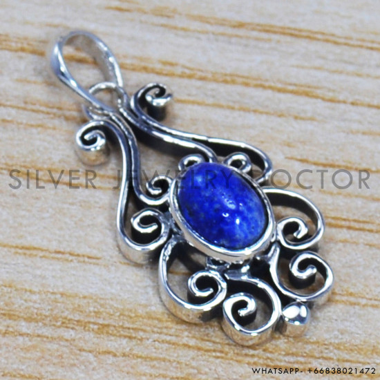 Lapis Lazuli 925 Sterling Silver Pendant (SJWP-154) Lapis Lazuli 925 Sterling Silver Pendant (SJWP-154)