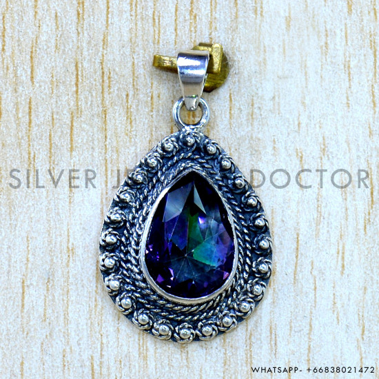 Mystic Topaz 925 Sterling Silver Pendant (SJWP-1541) Mystic Topaz 925 Sterling Silver Pendant (SJWP-1541)