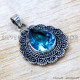 Blue Topaz 925 Sterling Silver Pendant (SJWP-1544) Blue Topaz 925 Sterling Silver Pendant (SJWP-1544)