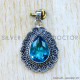 Blue Topaz 925 Sterling Silver Pendant (SJWP-1544) Blue Topaz 925 Sterling Silver Pendant (SJWP-1544)