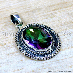 Mystic Topaz 925 Sterling Silver Pendant (SJWP-1545)