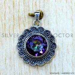 Mystic Topaz 925 Sterling Silver Pendant (SJWP-1547)