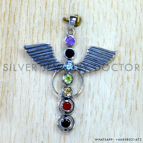 Multistone 925 Sterling Silver Pendant (SJWP-1559)