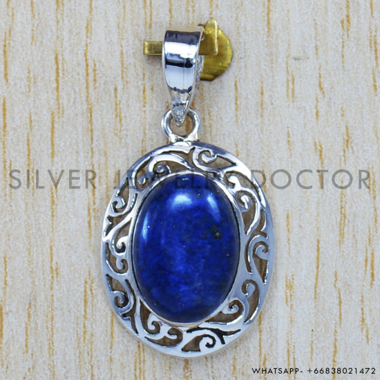 Lapis Lazuli 925 Sterling Silver Pendant (SJWP-156) Lapis Lazuli 925 Sterling Silver Pendant (SJWP-156)