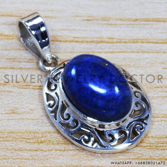 Lapis Lazuli 925 Sterling Silver Pendant (SJWP-156) Lapis Lazuli 925 Sterling Silver Pendant (SJWP-156)