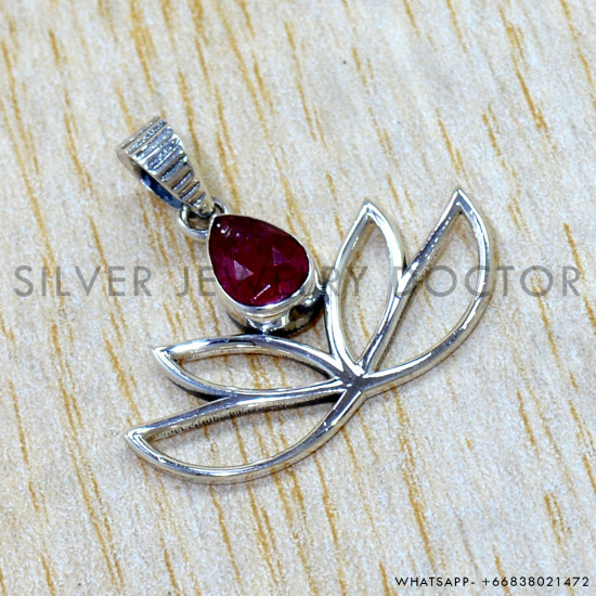 Ruby 925 Sterling Silver Pendant (SJWP-1569) Ruby 925 Sterling Silver Pendant (SJWP-1569)