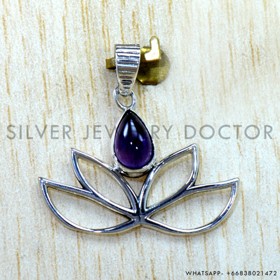Amethyst 925 Sterling Silver Pendant (SJWP-1570)