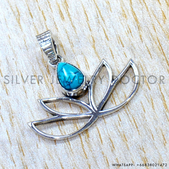 Turquoise 925 Sterling Silver Pendant (SJWP-1573) Turquoise 925 Sterling Silver Pendant (SJWP-1573)