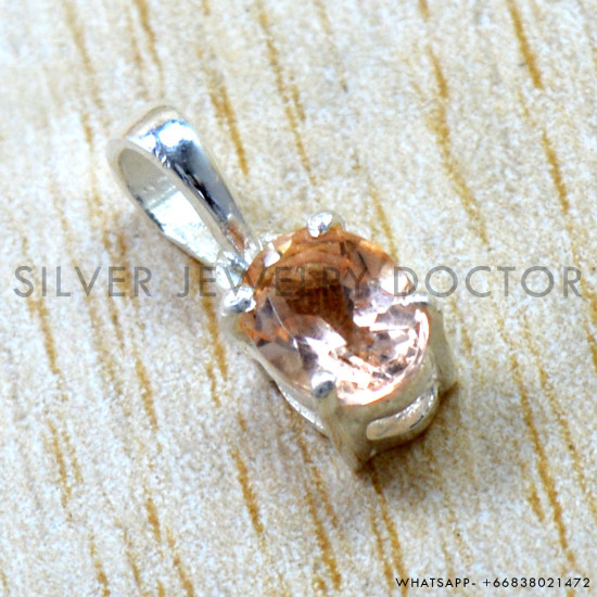 Morganite 925 Sterling Silver Pendant (SJWP-1579)