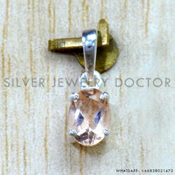 Morganite 925 Sterling Silver Pendant (SJWP-1579)