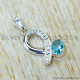 Blue Topaz 925 Sterling Silver Pendant (SJWP-1589)