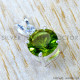 Peridot And Crystal 925 Sterling Silver Pendant (SJWP-1590)