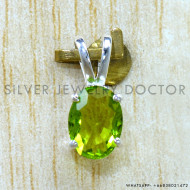 925 Real Sterling Silver Jewelry Peridot Gemstone Beautiful Pendant SJWP-1592
