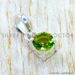 Peridot 925 Sterling Silver Pendant (SJWP-1599)
