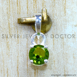 Peridot 925 Sterling Silver Pendant (SJWP-1599)