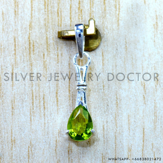 Peridot 925 Sterling Silver Pendant (SJWP-1601)