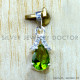 Peridot And Crystal 925 Sterling Silver Pendant (SJWP-1615)