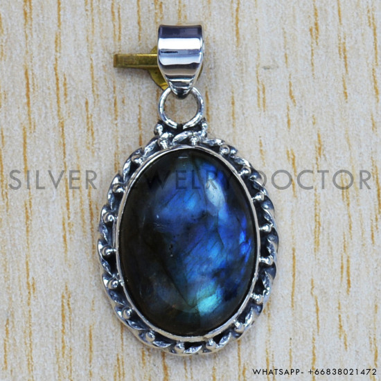Labradorite 925 Sterling Silver Pendant (SJWP-165) Labradorite 925 Sterling Silver Pendant (SJWP-165)