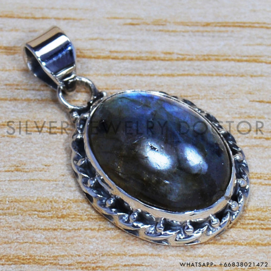 Labradorite 925 Sterling Silver Pendant (SJWP-165) Labradorite 925 Sterling Silver Pendant (SJWP-165)