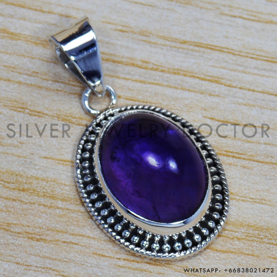 Amethyst 925 Sterling Silver Pendant (SJWP-167) Amethyst 925 Sterling Silver Pendant (SJWP-167)